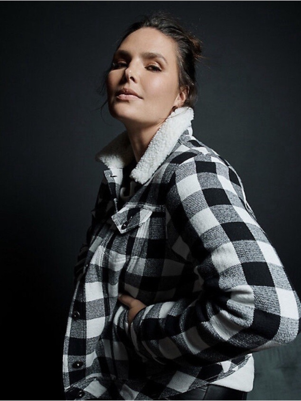 Torrid Black Plaid Brushed Twill & Faux Fur Collar Trucker Jacket Size 0 (Large) - Picture 4 of 12